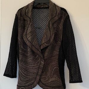 Alberto Makali Black and Brown Swirl Blazer